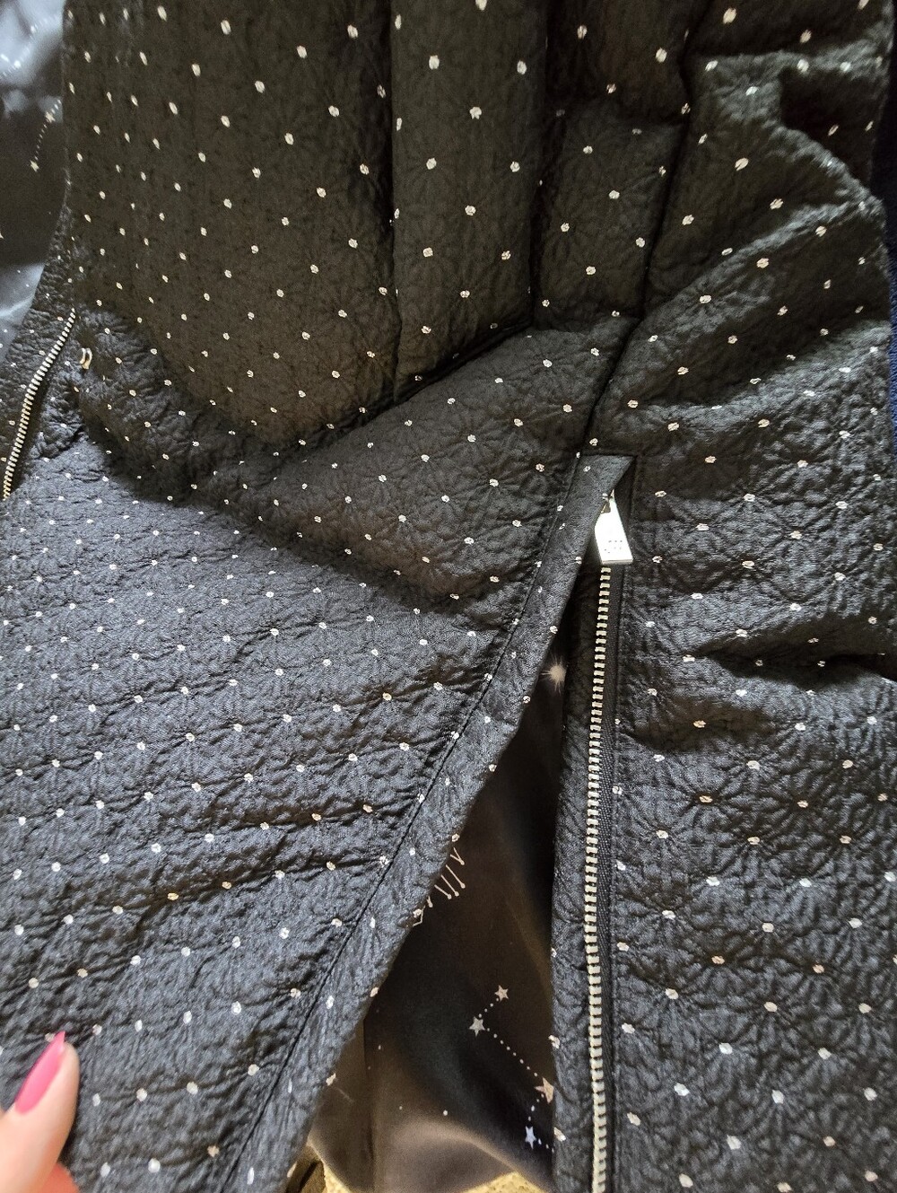 balabala premium x JASON WU Polka Dot Hooded Long Puffer Coat Jacket 160/80A - Picture 13 of 16